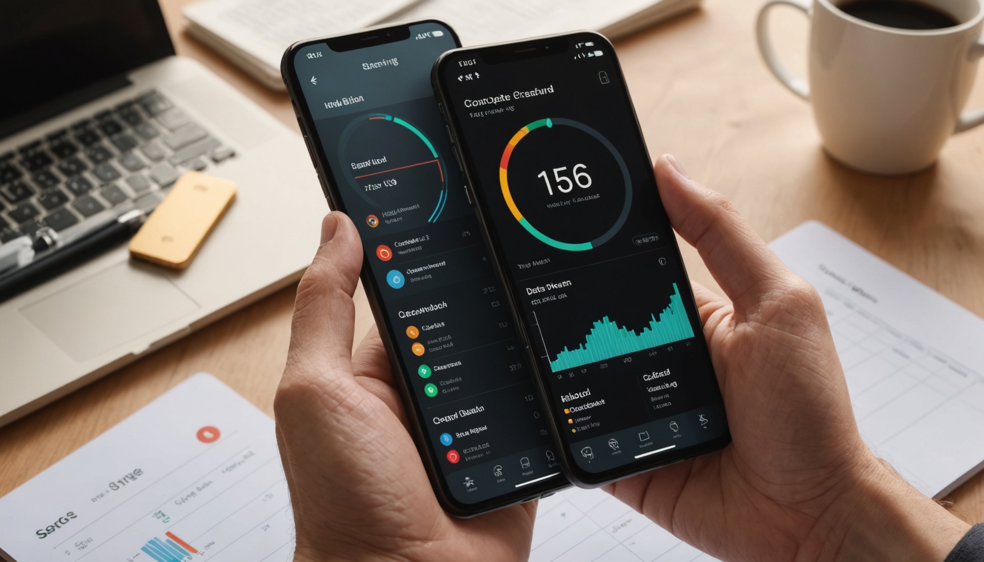 Xoul app showing wellbeing dashboard with soft circular charts